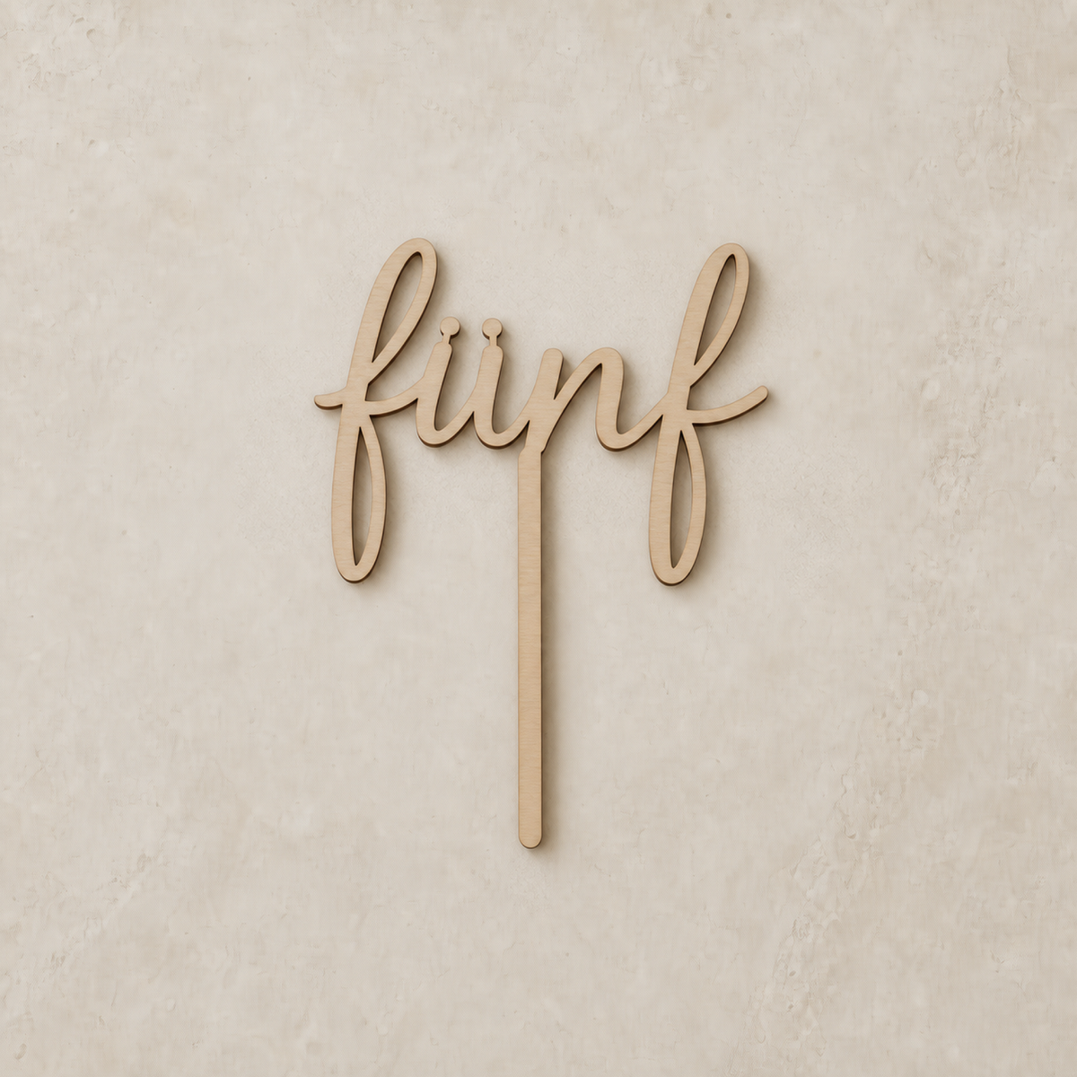 Fünf Cake Topper - Holz