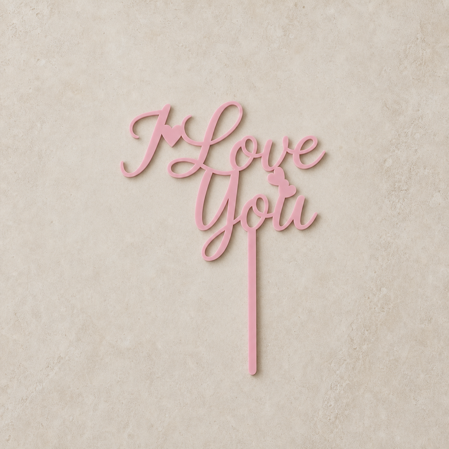 I Love You Cake Topper - Blush Pink