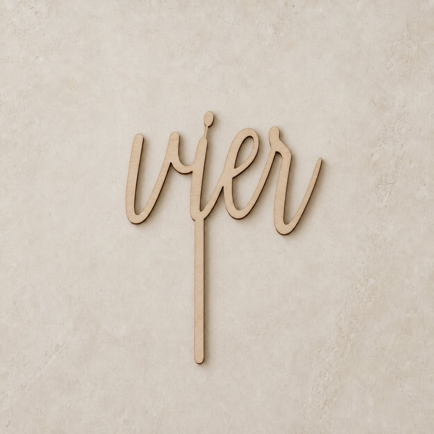Vier Cake Topper - Holz