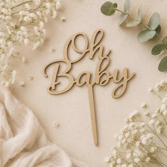 Oh Baby Cake Topper - Holz