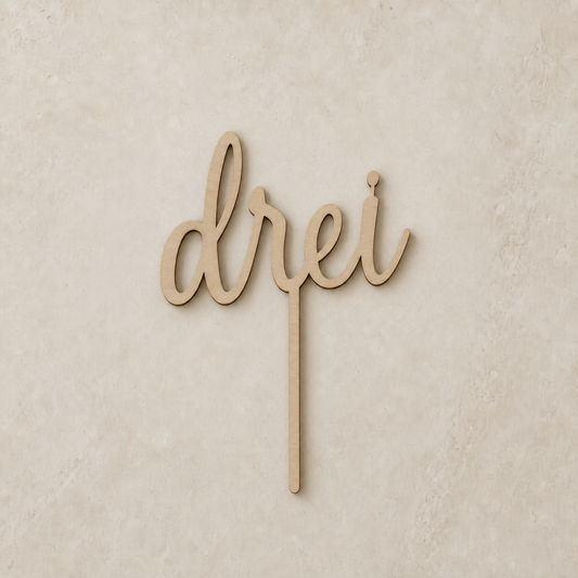 Drei Cake Topper - Holz