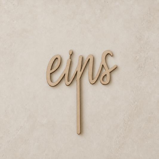 Eins Cake Topper - Holz
