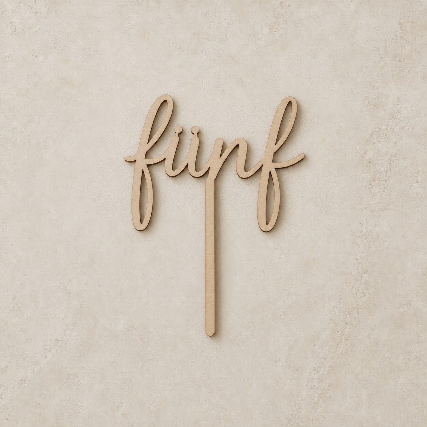 Fünf Cake Topper - Holz
