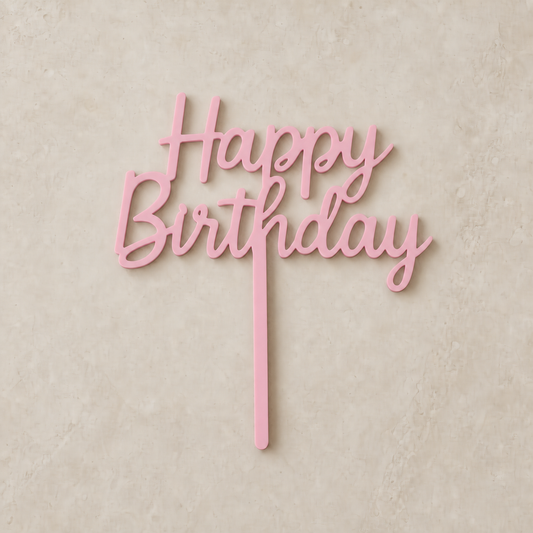 Happy Birthday Cake Topper - Blush Pink