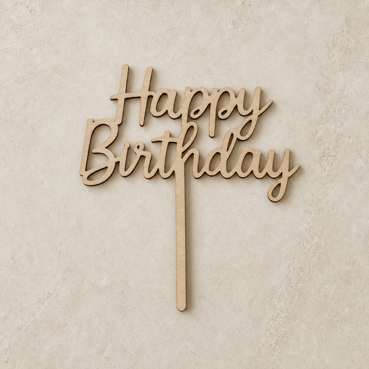 Happy Birthday Cake Topper - Holz