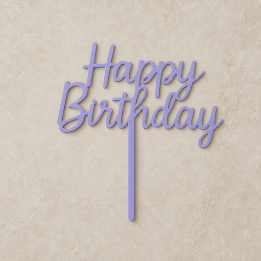 Happy Birthday Cake Topper -Lavender Purple