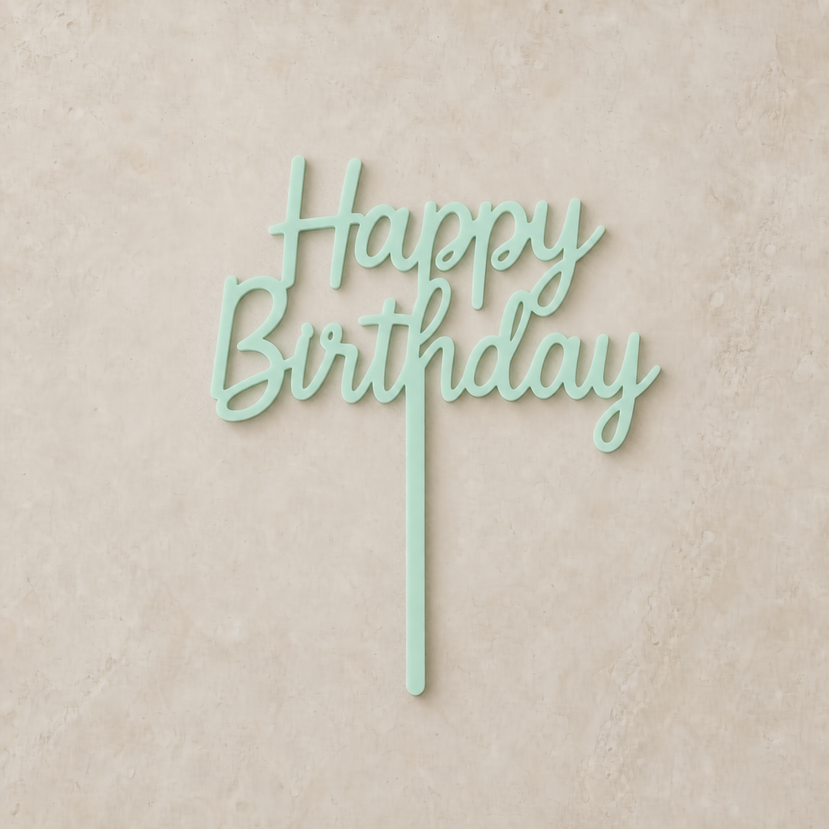 Happy Birthday Cake Topper - Mint Green