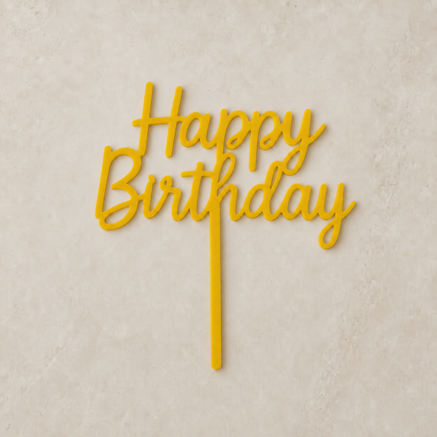 Happy Birthday Cake Topper - Sunny Yellow