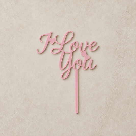 I Love You Cake Topper - Blush Pink