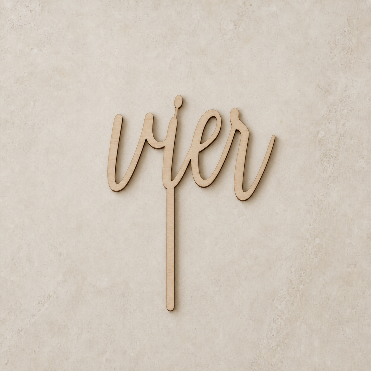 Vier Cake Topper - Holz