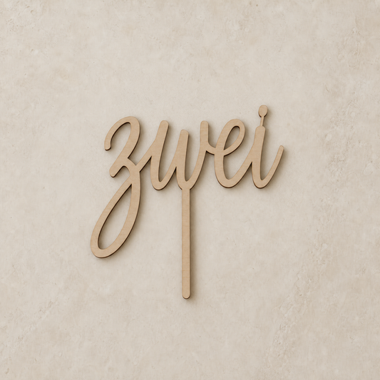 Zwei Cake Topper - Holz
