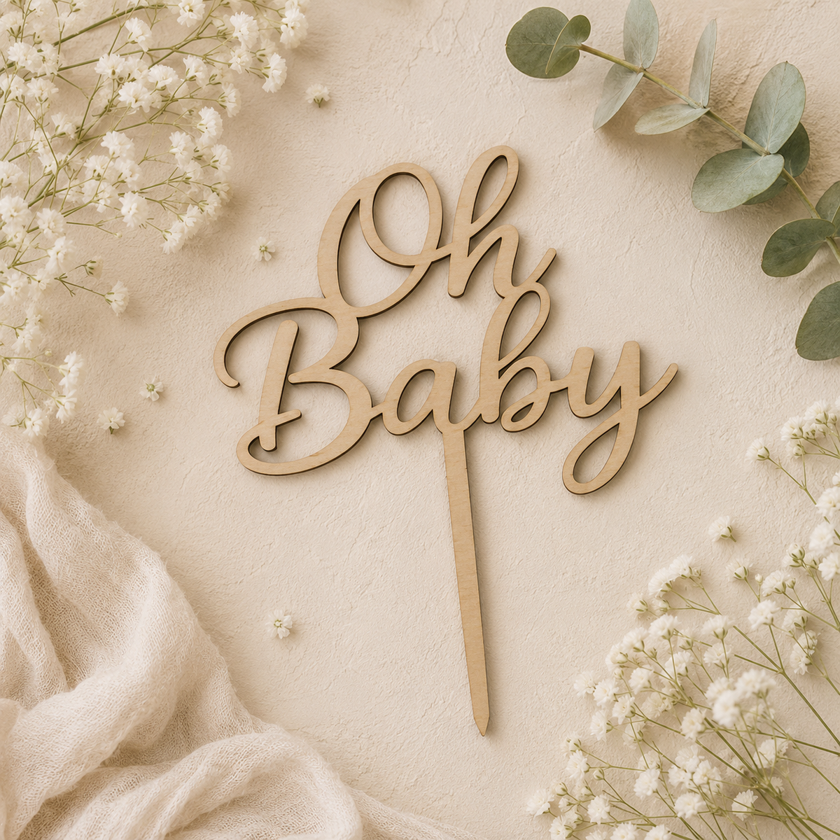 Oh Baby Cake Topper - Holz