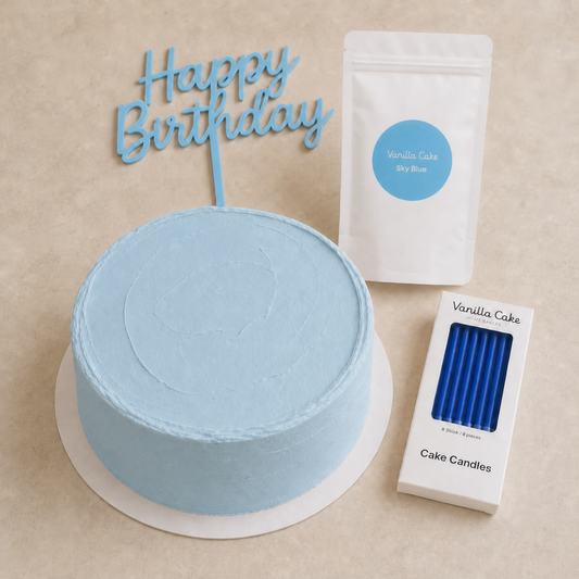 Happy Birthday Cake Topper - Sky Blue