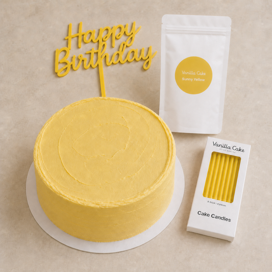 Happy Birthday Cake Topper - Sunny Yellow