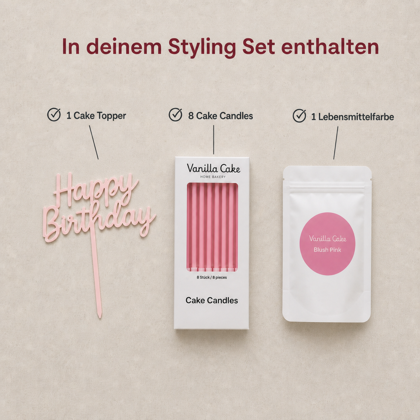 Happy Birthday Styling Set - Blush Pink