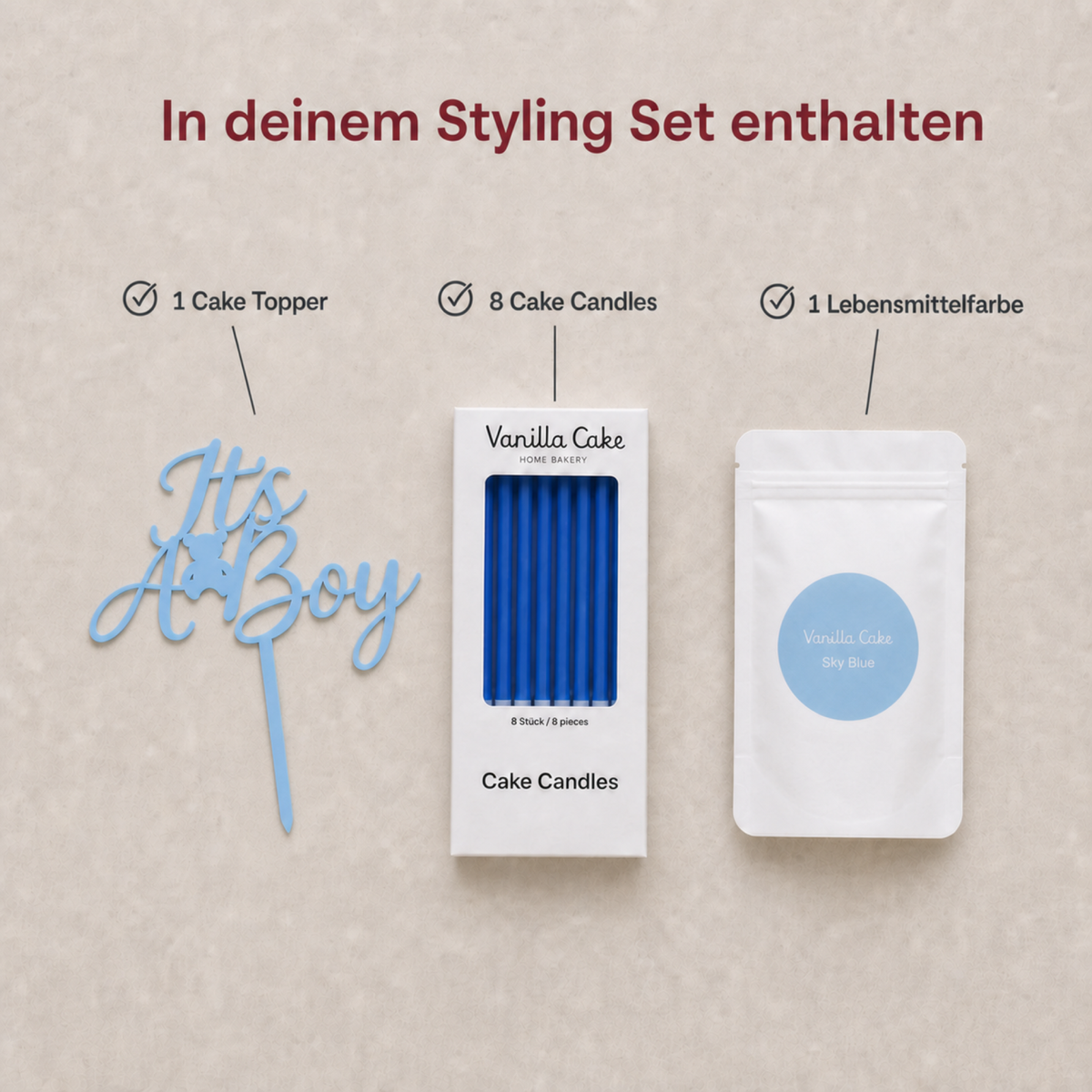 It's A Boy Styling Set - Sky Blue