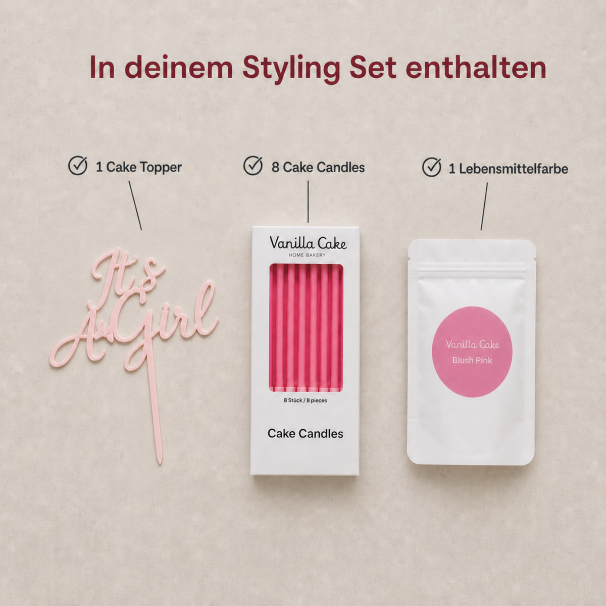 It's A Girl Styling Set - Blush Pink