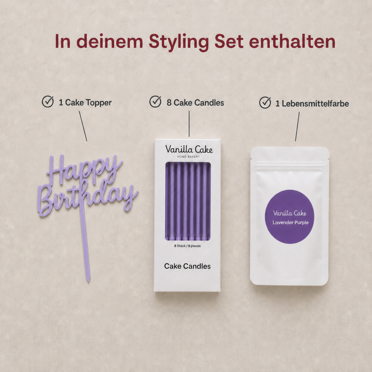 Happy Birthday Styling Set - Lavender Purple