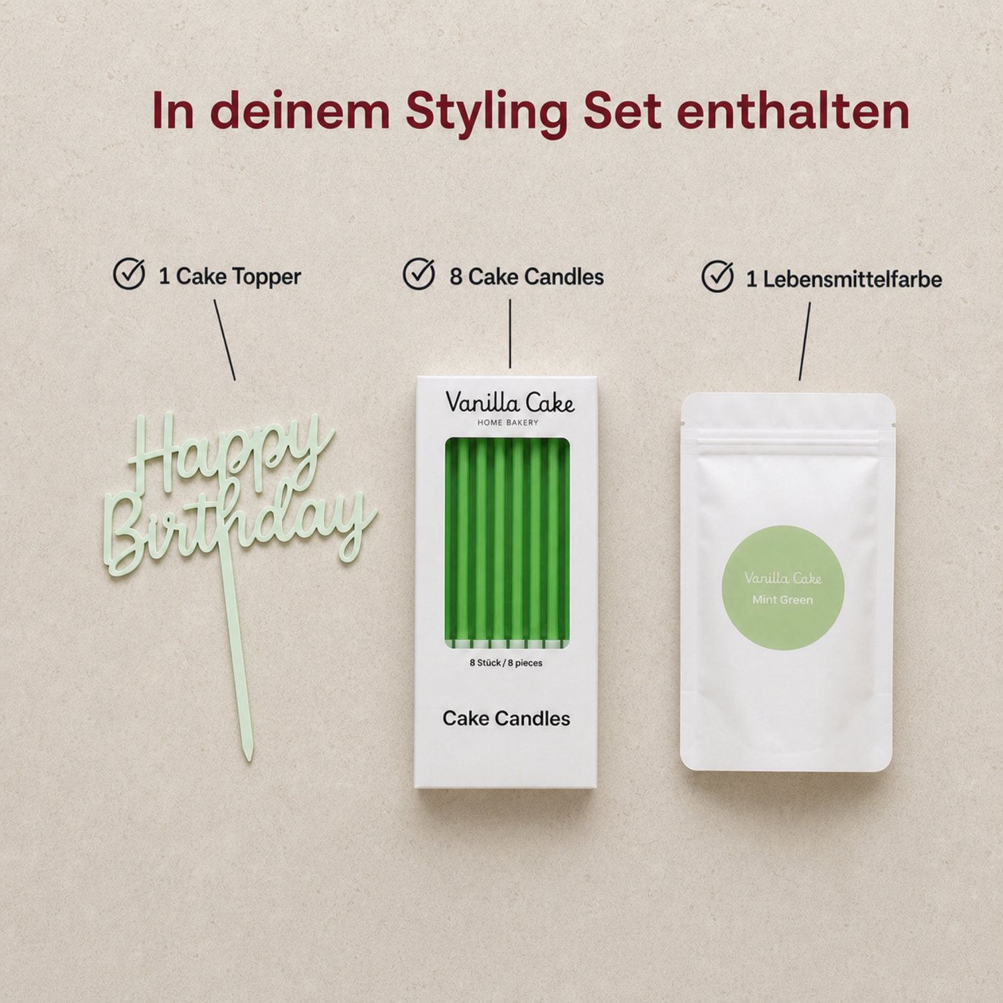 Happy Birthday Styling Set - Mint Green