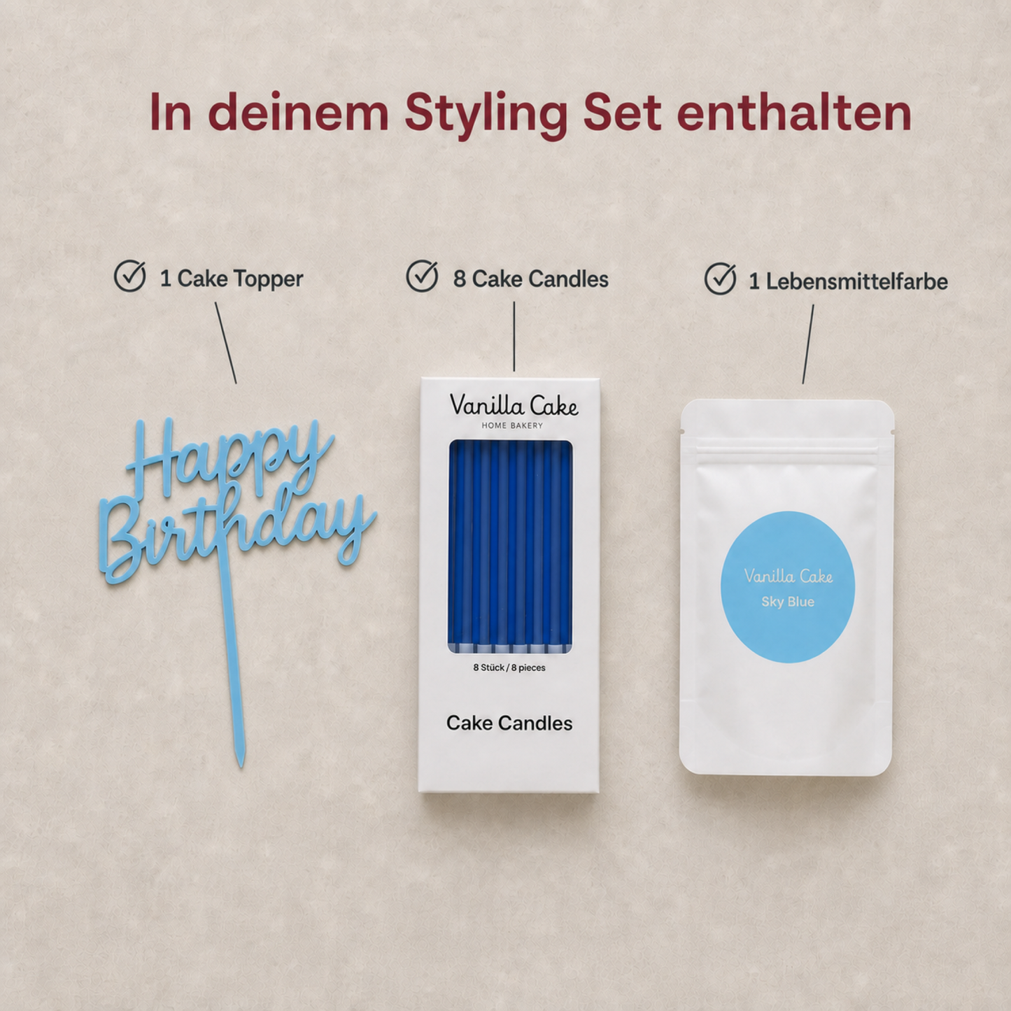 Happy Birthday Styling Set - Sky Blue